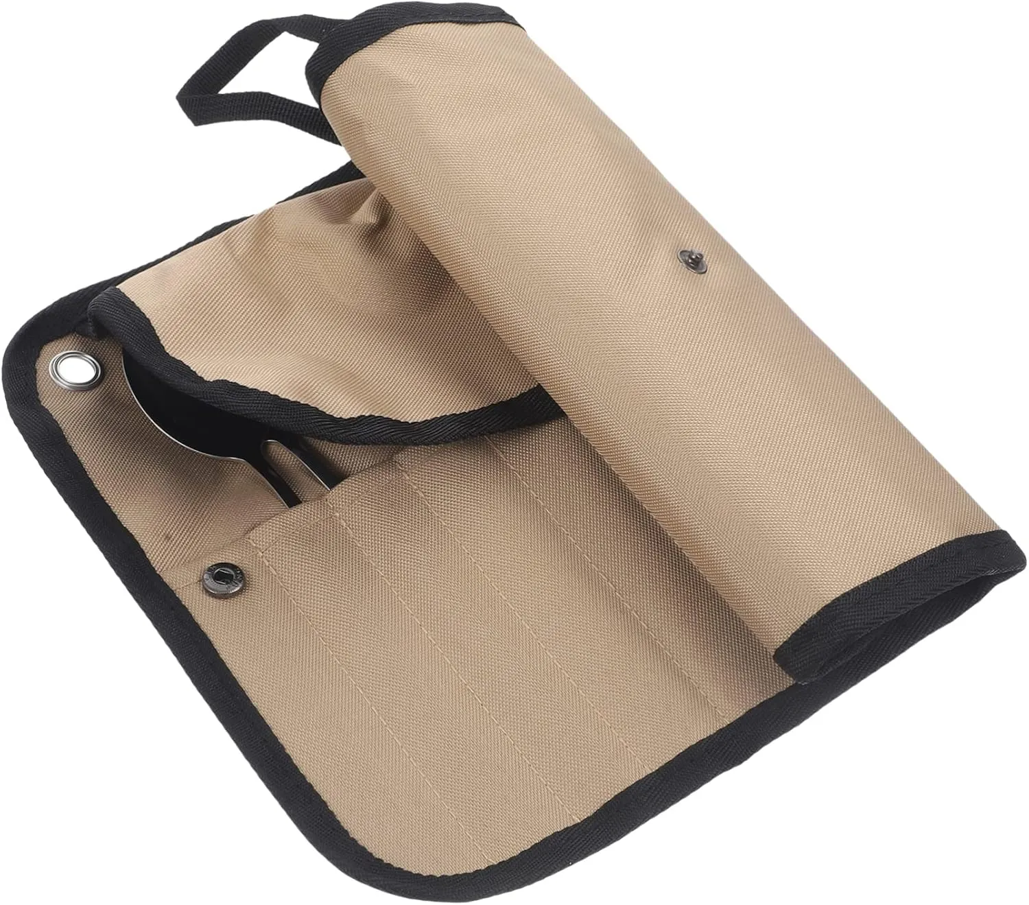 1 Set Camping Cutlery Utensils Set Travel Picnic Outdoor Tableware Kit Roll Pouch