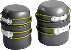 1 Set Portable Camping Cookware Lightweight Aluminium Alloy Outdoor Cooking Utensils for Hiking Picnic and BBQ Activities