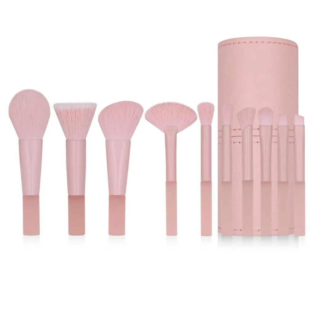 10 Mini Makeup Brush Set with Mist Handle Soft Hair Portable Brush Set