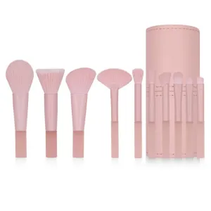 10 Mini Makeup Brush Set with Mist Handle Soft Hair Portable Brush Set
