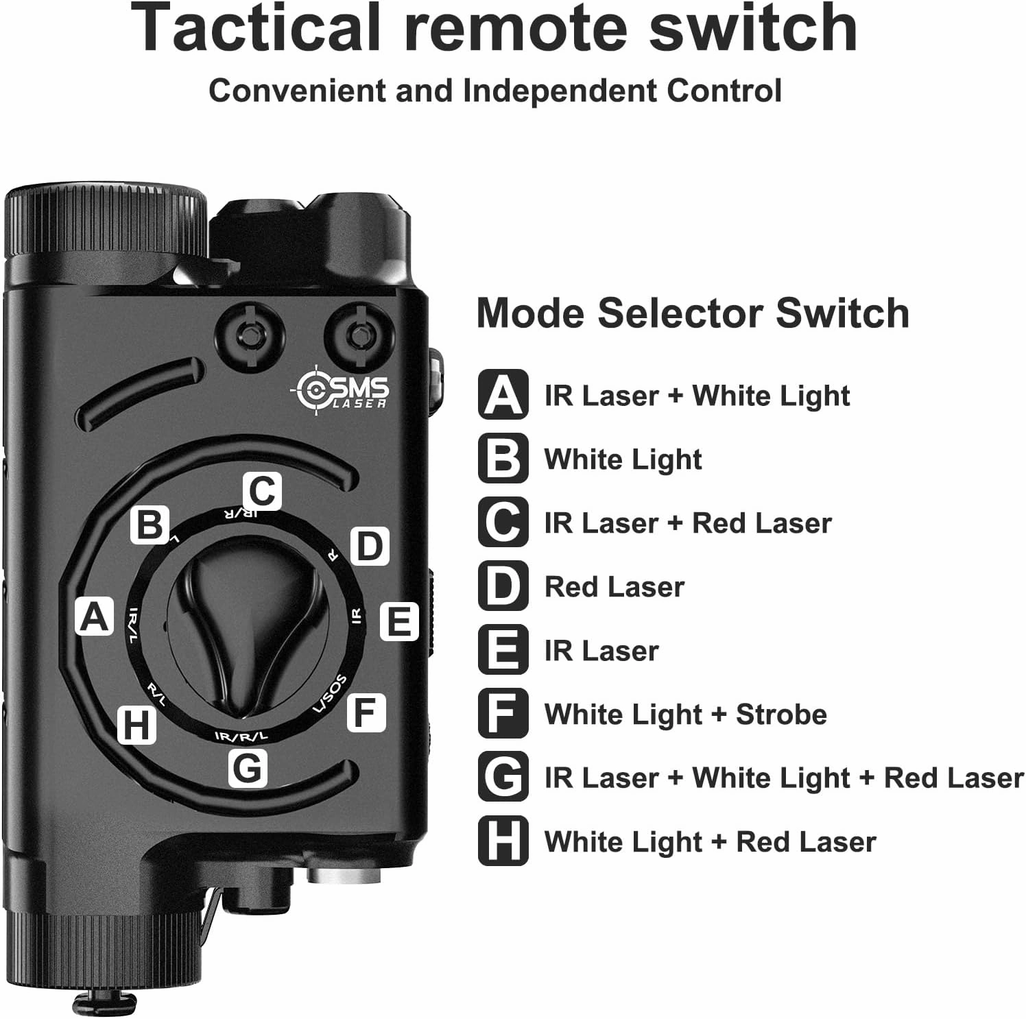 1000 Lumens Tactical Light/Red Laser/IR Laser Combo, Weapon Light Dual Laser Combo for Rifle Compatible with All Standard Picatinny Rails with 9-inch Remote Pressure Switch