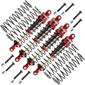 100/115mm RC Oil Shock Absorber Big Bore Damper for Arrma 1/10 BIG ROCK,GRANITE,SENTON 1/8 TYPHON,1/10 Slash 2WD 4WD 4x4 VXL,Bandit, Ford, Vorteks Parts Upgrad (Red)