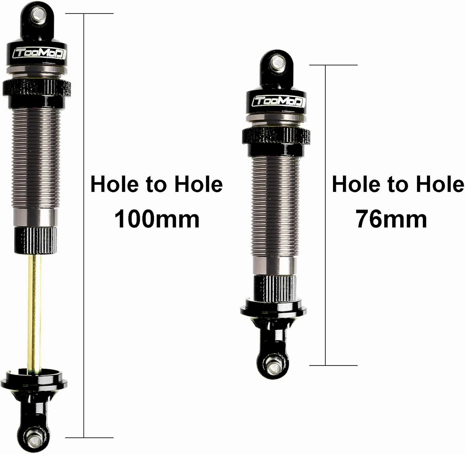 100/115mm RC Oil Shock Absorber Big Bore Damper for Arrma 1/10 BIG ROCK,GRANITE,SENTON 1/8 TYPHON,1/10 Slash 2WD 4WD 4x4 VXL,Bandit, Ford, Vorteks Parts Upgrad (Black)