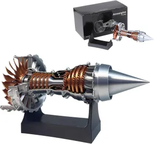 11-Inch Turbofan Engine Model Kit - Realistic Jet Engine Model for Adults, 3D Printed Mini Jet Engine Display with Stand, Cool Collectible Toy & Unique Gift for Aviation Lovers