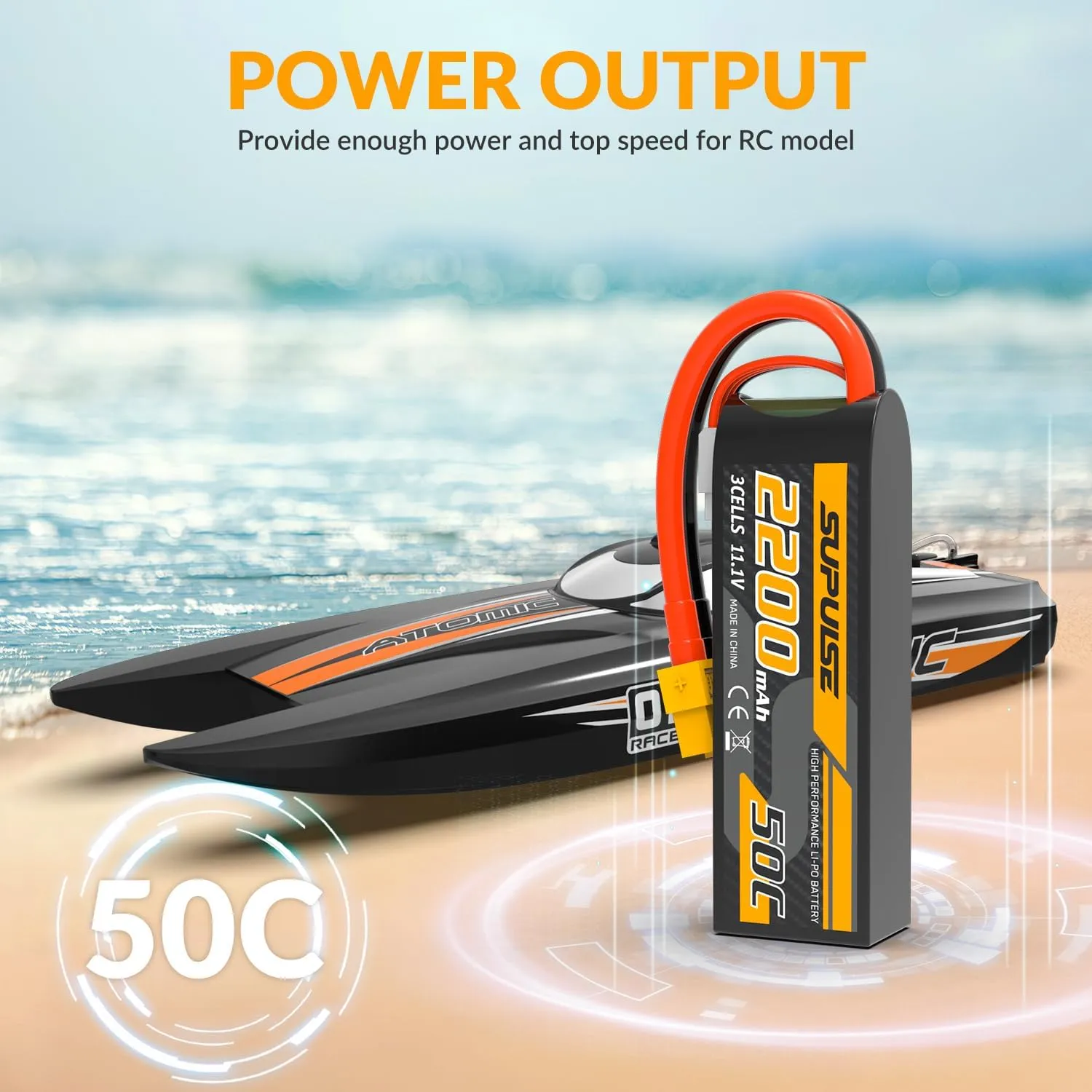 11.1V 3S Lipo Battery 50C 2200mAh Soft Case Battery with T Plug and XT60 Plug for RC Airplane Helicopter RC Boat RC Car Truck(2 Packs)