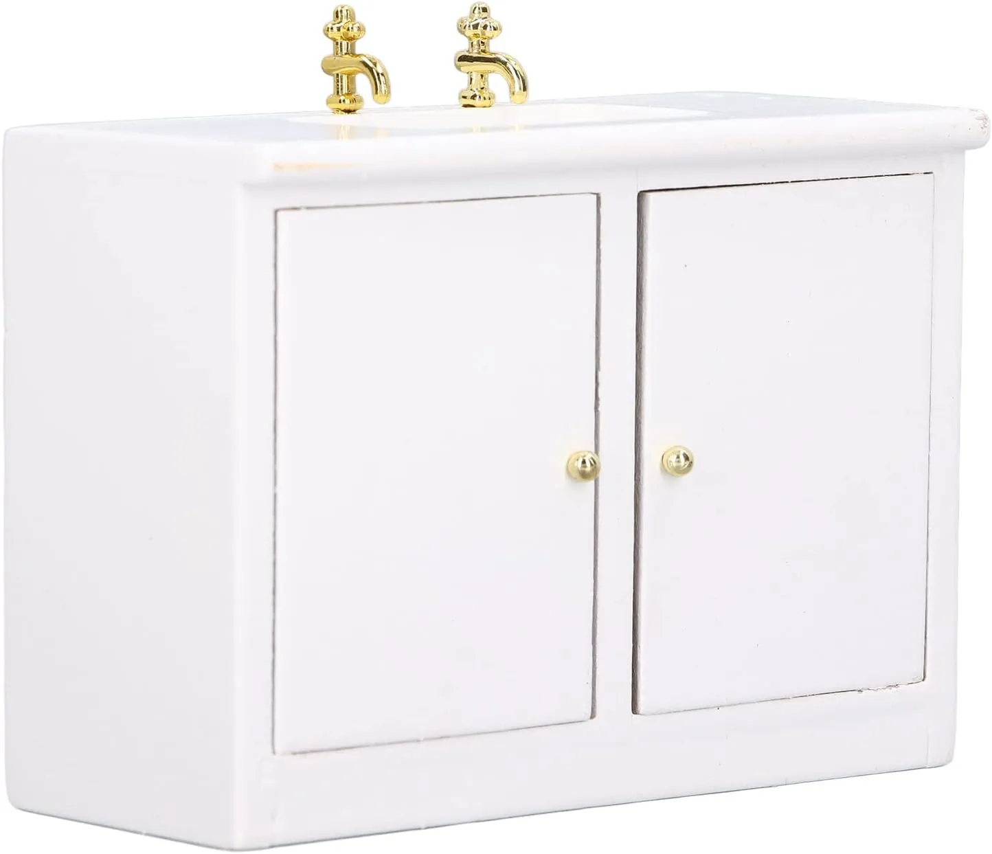 1:12 Mini Washbasin Cabinet Model, Exquisite Birch Dollhouse Decor, Great Holiday Tribute for Kids, Photo Prop, Suitable for Doll House