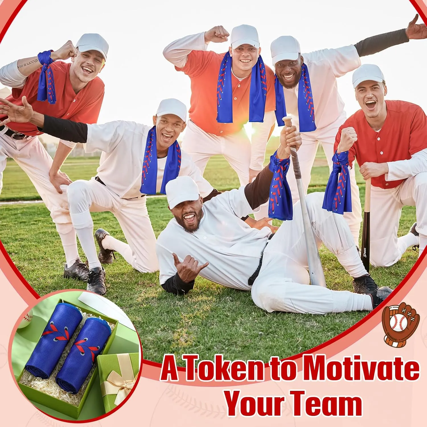 12 Pcs Cooling Towel Baseball Football Basketball Breathable Chilly Softball Soccer Ice Towel, 40"x12" Tennis Microfiber Accessories for Player