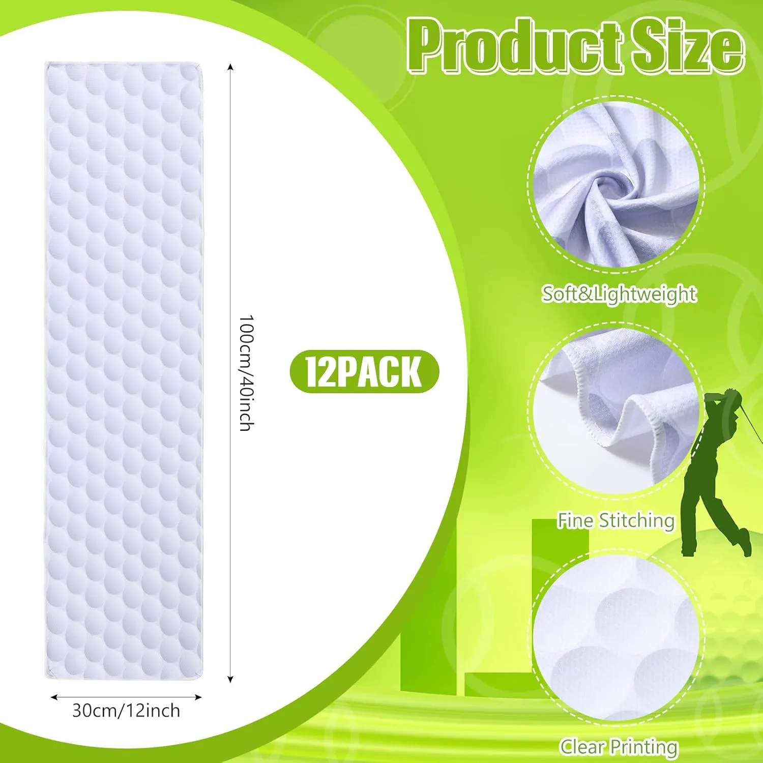 12 Pcs Cooling Towel Baseball Football Basketball Breathable Chilly Softball Soccer Ice Towel, 40"x12" Tennis Microfiber Accessories for Player