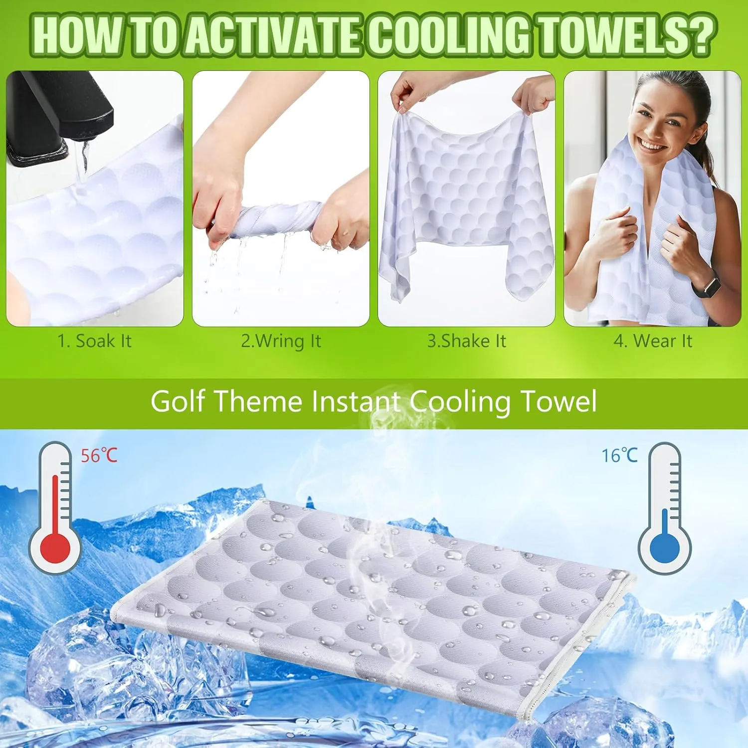 12 Pcs Cooling Towel Baseball Football Basketball Breathable Chilly Softball Soccer Ice Towel, 40"x12" Tennis Microfiber Accessories for Player