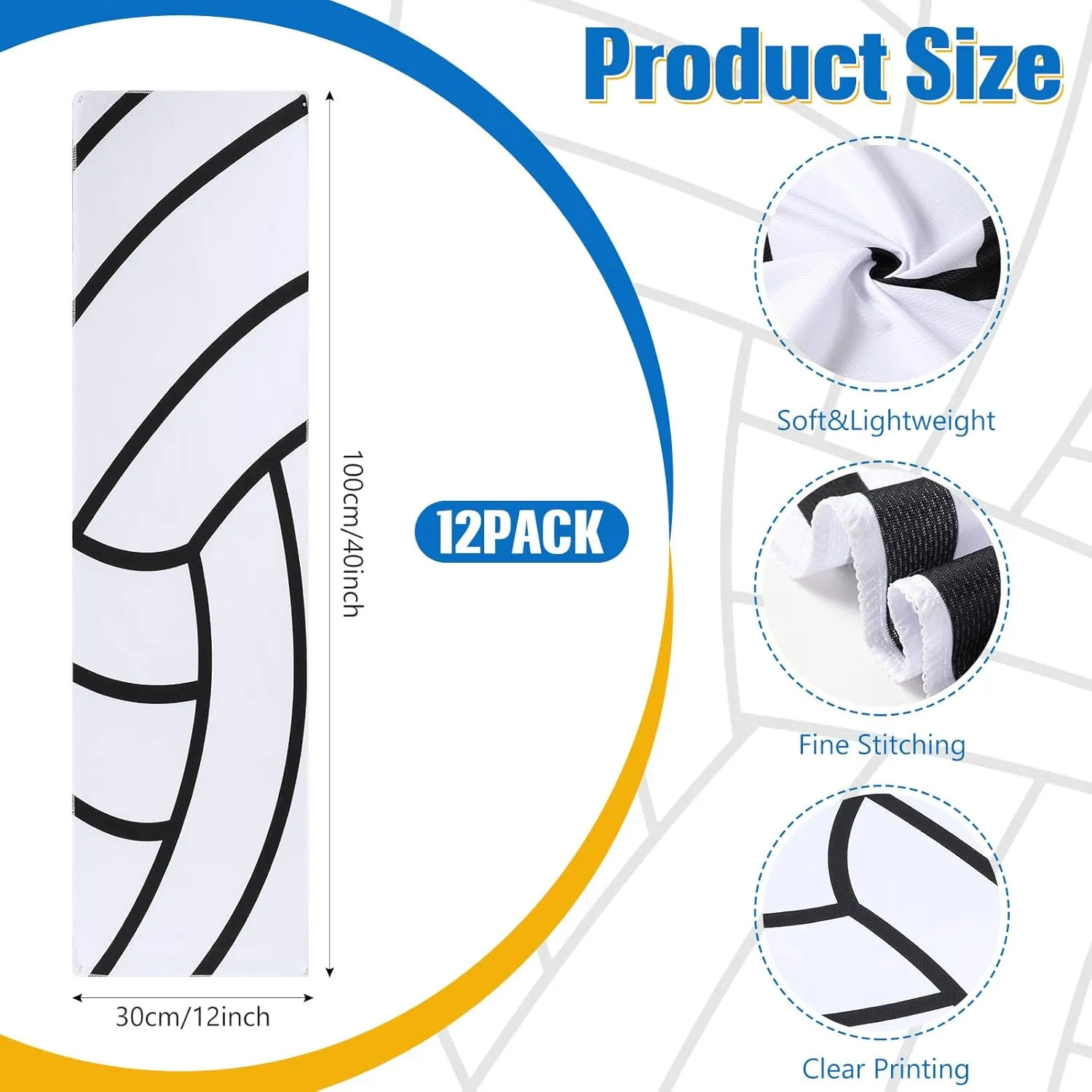 12 Pcs Cooling Towel Baseball Football Basketball Breathable Chilly Softball Soccer Ice Towel, 40"x12" Tennis Microfiber Accessories for Player