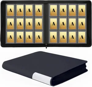 12-Pocket Toploader Binder, Holds 480 Toploaders, Sports, Trading & TCG/MTG Card Storage, Compatible with 3"x4" Top Loader (Black)