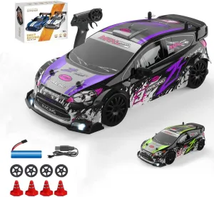 1:24 Scale RC Drift Car with LED Lights, 4WD Electric Remote Control Racing Vehicle, 2.4GHz 30KM/H High Speed Mini Sport Drift Car for Adults & Hobbyists