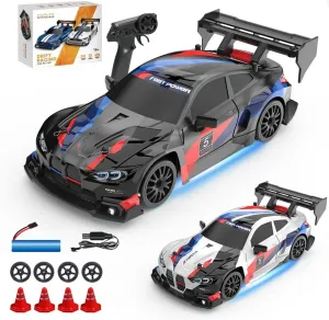1:24 Scale RC Drift Car with Proportional Control, 2.4G 4WD High-Speed RC Sport Car with Complete Drift Package, Ideal Gift for Adults - 2 Battery
