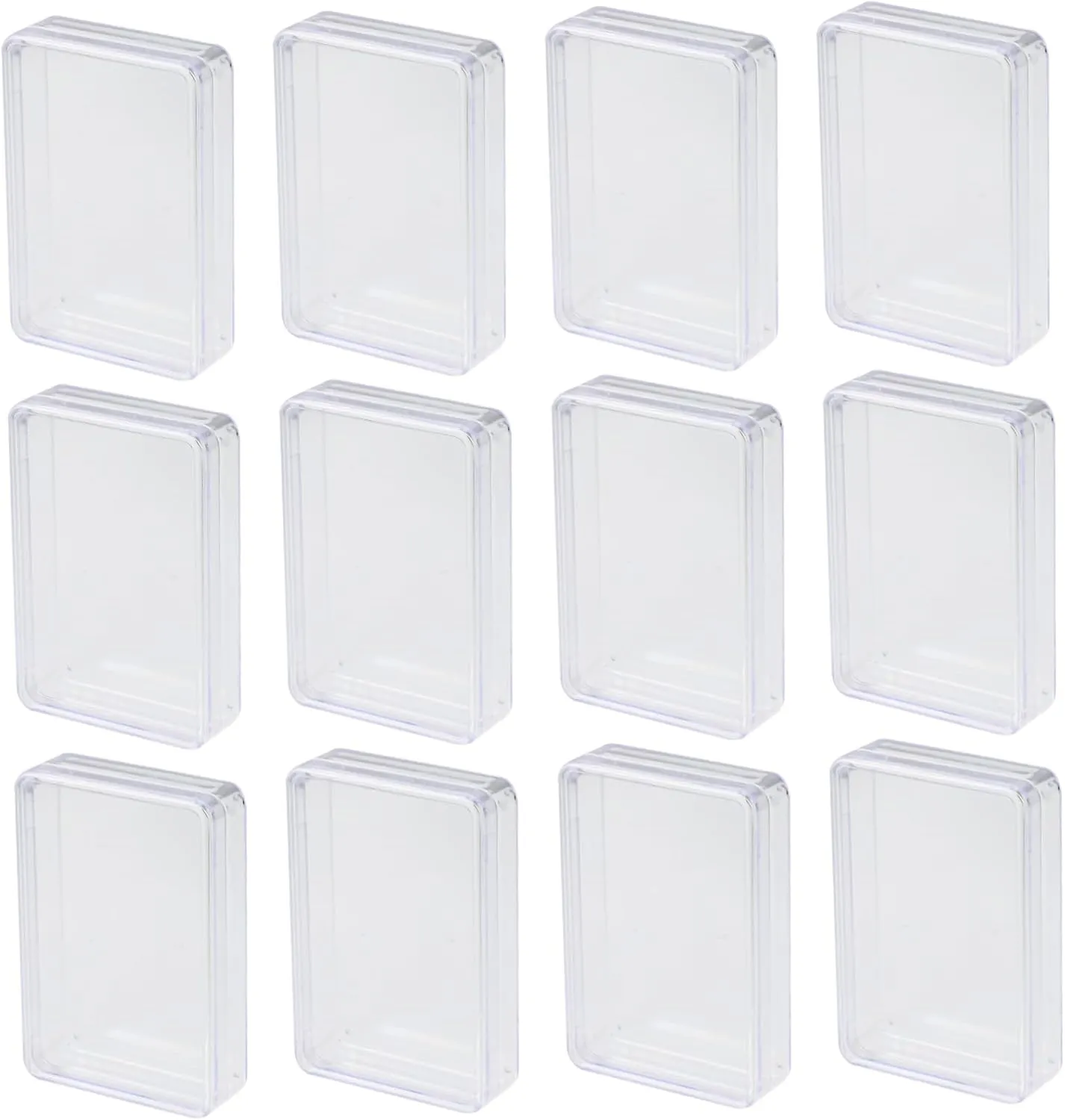 12Pcs Transparent Plastic Poker Cards Storage Boxes Lightweight Rectangular Case for Organizing Cards Beads Coins Jewelry More for Game Nights Travel