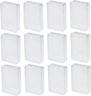 12Pcs Transparent Plastic Poker Cards Storage Boxes Lightweight Rectangular Case for Organizing Cards Beads Coins Jewelry More for Game Nights Travel