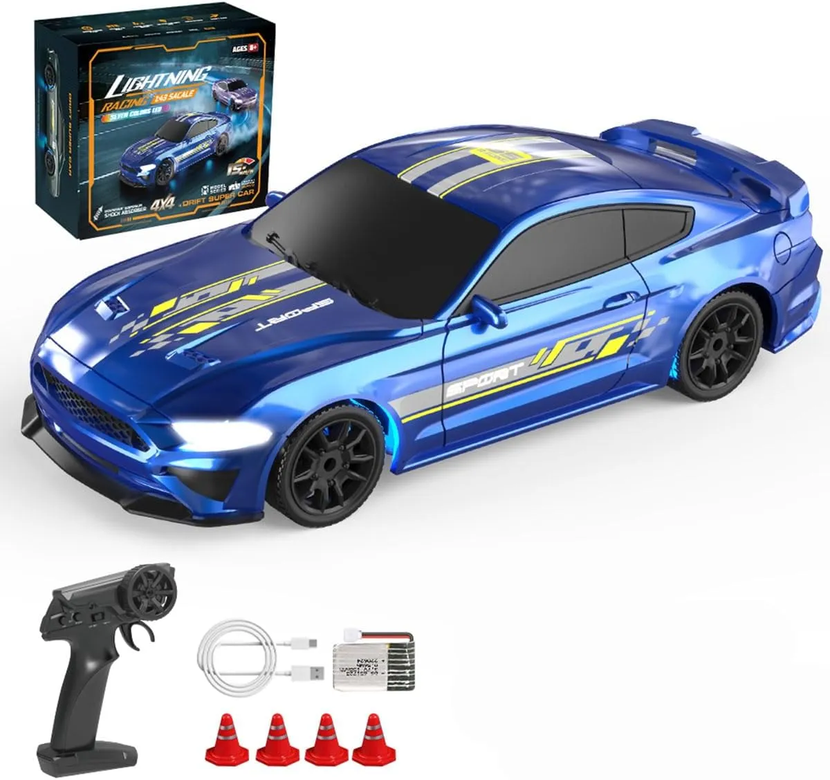 1/43 Mini RC Drift Car for Adults, RTR RWD Electric Racing Model, Indoor Drift Vehicle with Full Proportional Control, Ready-to-Run Mini RC Drift Car