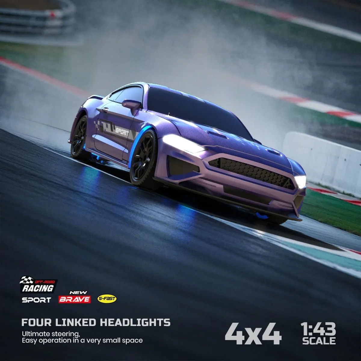 1/43 Mini RC Drift Car for Adults, RTR RWD Electric Racing Model, Indoor Drift Vehicle with Full Proportional Control, Ready-to-Run Mini RC Drift Car
