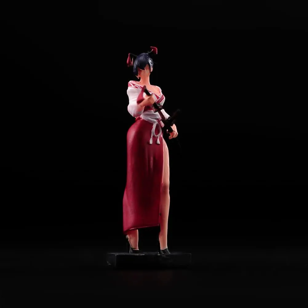 1/43 Scale Painted Figures Resin Miniature Scene Tiny People Action Figure Character Model for DIY Scene Dollhouse Sand Table Diorama (Samurai Swordsman Demon)