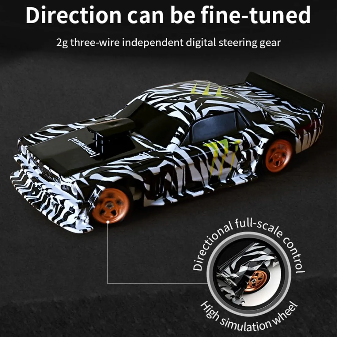 1/43 Scale RC Electric Mini Racing Drift Car Model, 2.4G Full Proportional with Lights Kit, Mini Sport Car Toy High Speed, Gifts for RC Toy Lovers (RTR Version/Orange)