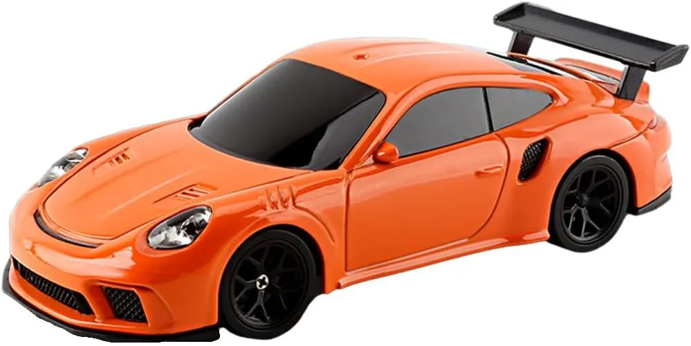 1/43 Scale RC Electric Mini Racing Drift Car Model, 2.4G Full Proportional with Lights Kit, Mini Sport Car Toy High Speed, Gifts for RC Toy Lovers (RTR Version/Orange)