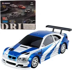 1/43 Scale RC Mini Racing Car, Full Proportional Electric Mini Racing Drift Car Model with Lights Kit (RTR) - Gyro Version