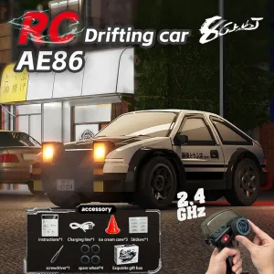 1/64 Scale Drift RC Car, 2.4Ghz Mini Sports Car, 4WD RC Truck Model Toys, Full Proportional, with Replaceable Tires, Gift for Adults and Kid