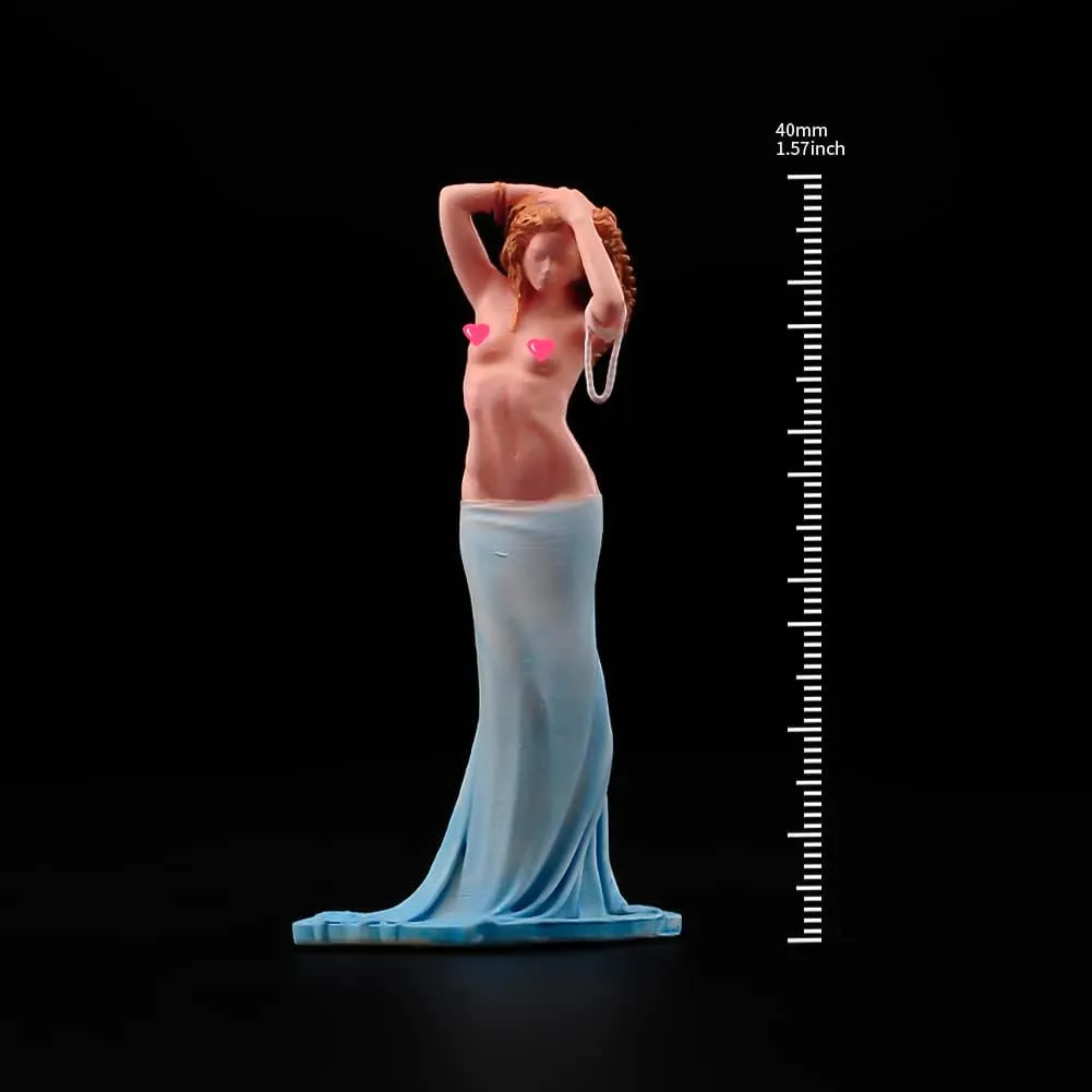 1/64 Scale Painted Figures Resin Miniature Scene Tiny People Action Figure Character Model for DIY Scene Dollhouse Sand Table Diorama (Mermaid Beauty)