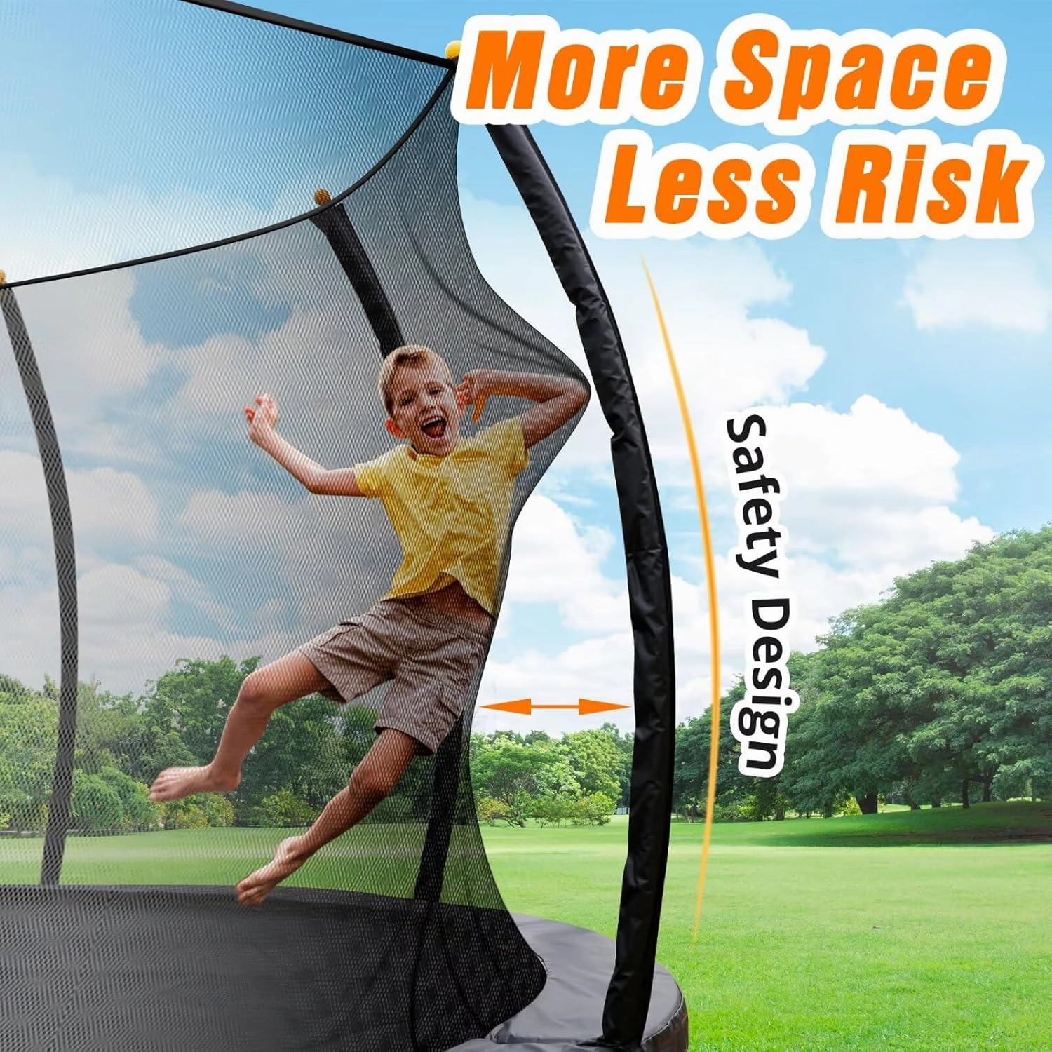 16FT Pumpkin Trampoline with Basketball Hoop, Enclosure Net and Ladder, ASTM Approved Outdoor Recreational Trampoline for Kids and Adults