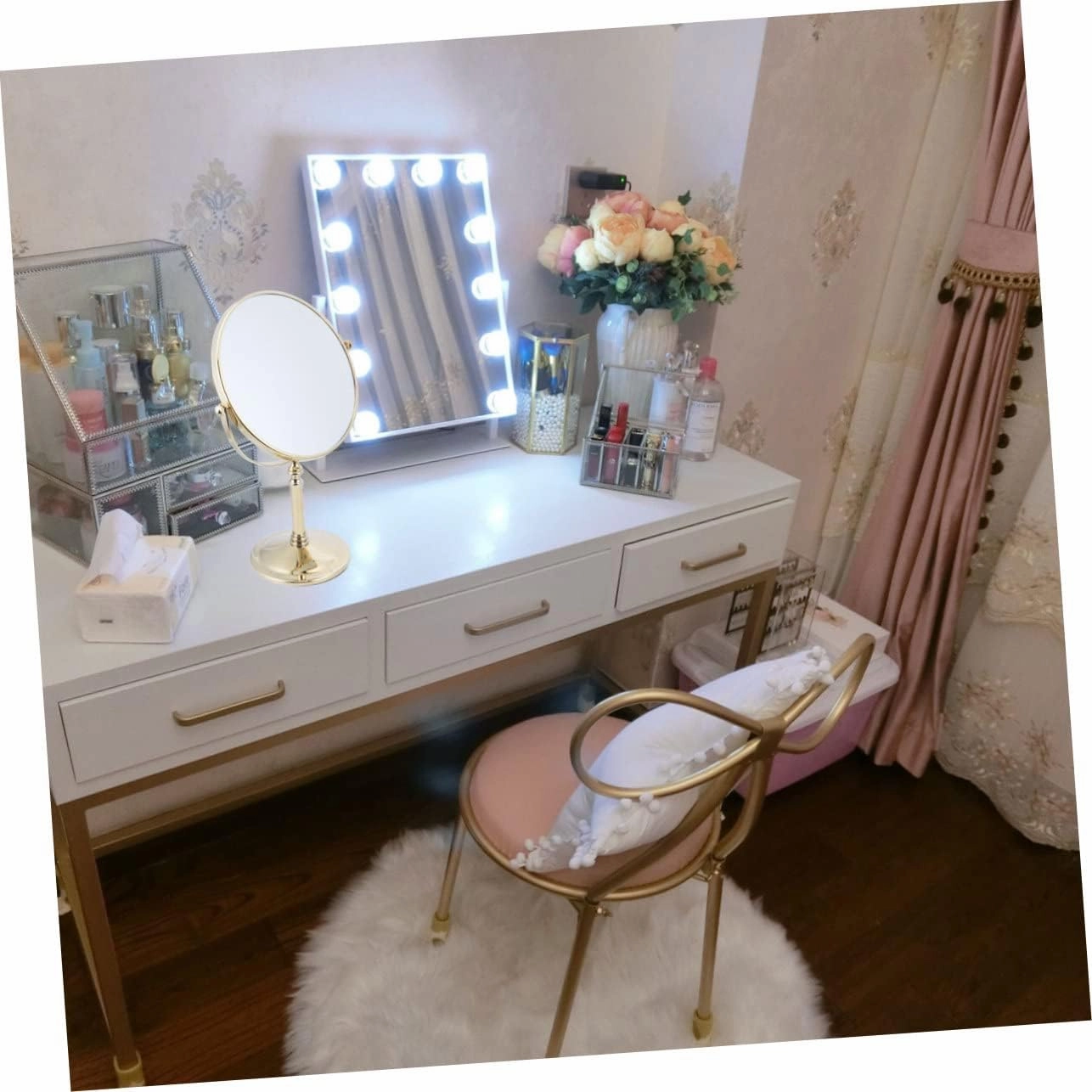 1pc Double Side Cosmetic Mirror Magnification Makeup Mirror Frame - Base for Home Use for -ups and Detail Work