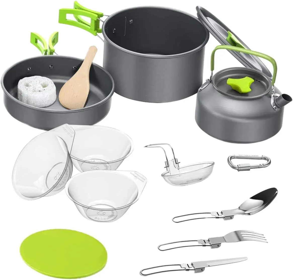 1set Portable Camping Cookware Lightweight and Folding Cooking Equipment for Outdoor Cooking Hiking and Backpacking