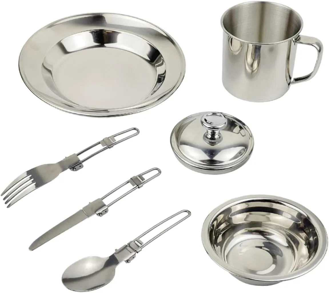1set Portable Camping Cookware Person Cooking Equipment for Outdoor Activities Lightweight and Picnic Pot for Camping Hiking and Picnics