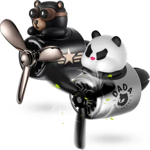 2 Pcs Car Air Freshener Cute Car Diffuser Cartoon Outlet Fan Air Diffuser for Car Vent Perfume Automotive Decoration(Panda, Bear)