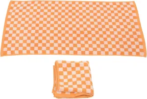 2-Piece Soft Checkered Face Wipes Absorbent Cotton Towels for Spa/Hotel/Home