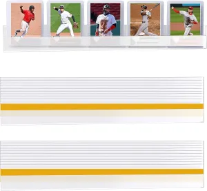 20 Pack PVC Baseball Card Display Case with Self-Adhesive Backing, Wall Mounted Display Rack for Sport Football Softball Trading Card Storage, Hold up to 120 Cards