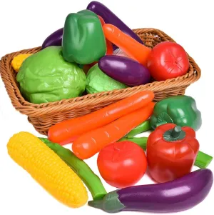 20 Pieces Play Vegetables Playset - Life-Sized Toy Food for Kids Kitchen, Healthy Farmer's Market Grocery Pretend Play Plastic Toy Set for Toddlers