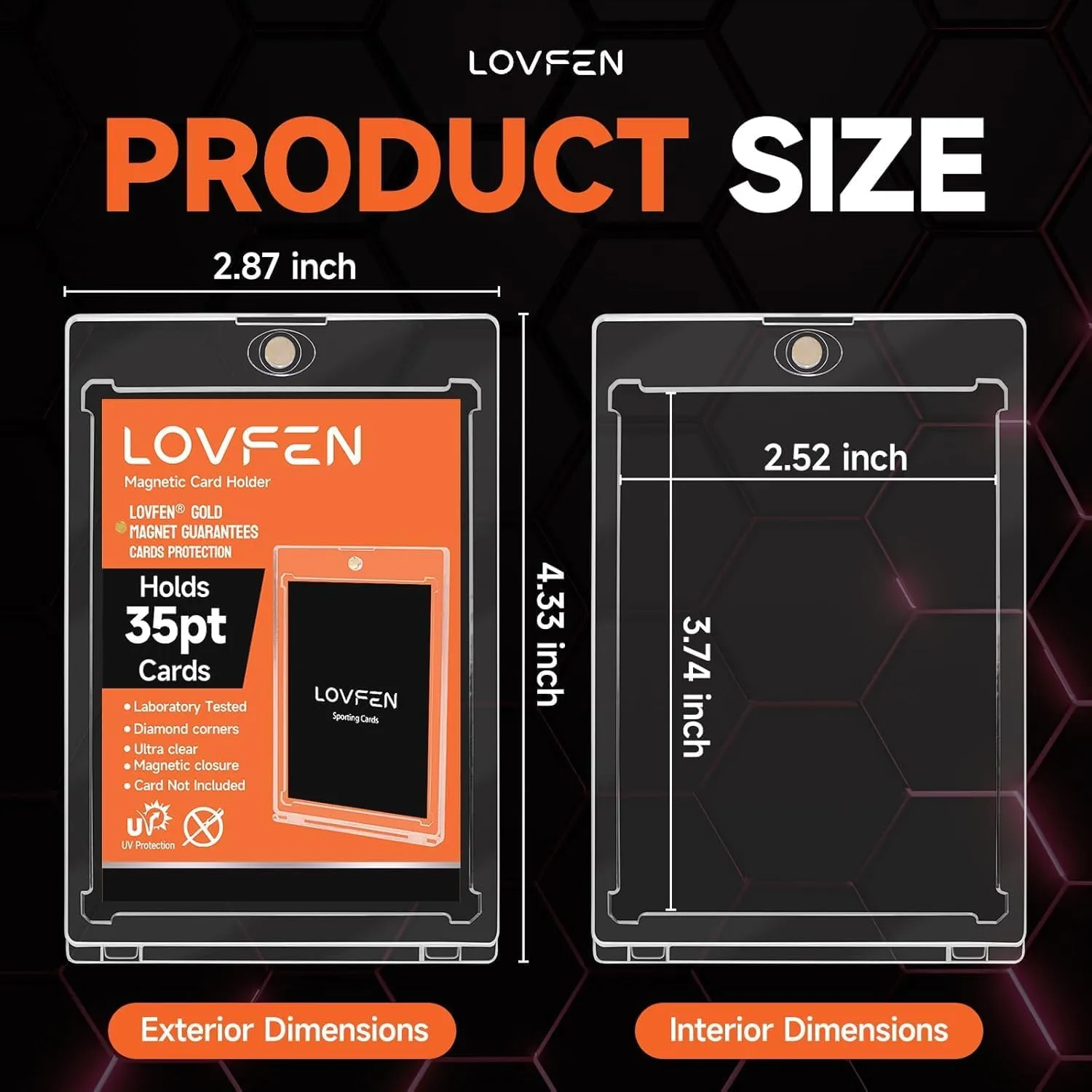 [2025 Upgraded] LOVFEN 50ct Magnetic Card Holders, Super Thin Premium 35pt One Card Holder Touch Card Protectors Hard Plastic Mag Case for Sports, Baseball, and Collectible Trading Cards