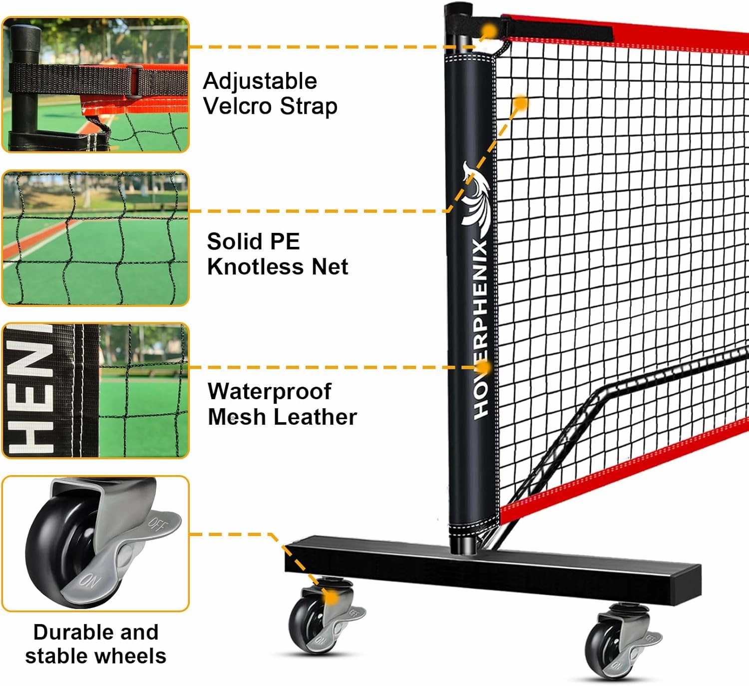 22FT Regulation Size Pickleball Net for Driveway, Outdoor Balls and Portable Carry Bag, Weather Resistance Strong Steel Frame