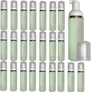 24 Pcs Foam Pump Bottle Dispenser Refillable 3.0 oz/90ml for Hand Soap Shampoo Lash Cleanser Packaging Liquid Cleaning Meets TSA Travel Size (24), Green, EP2884