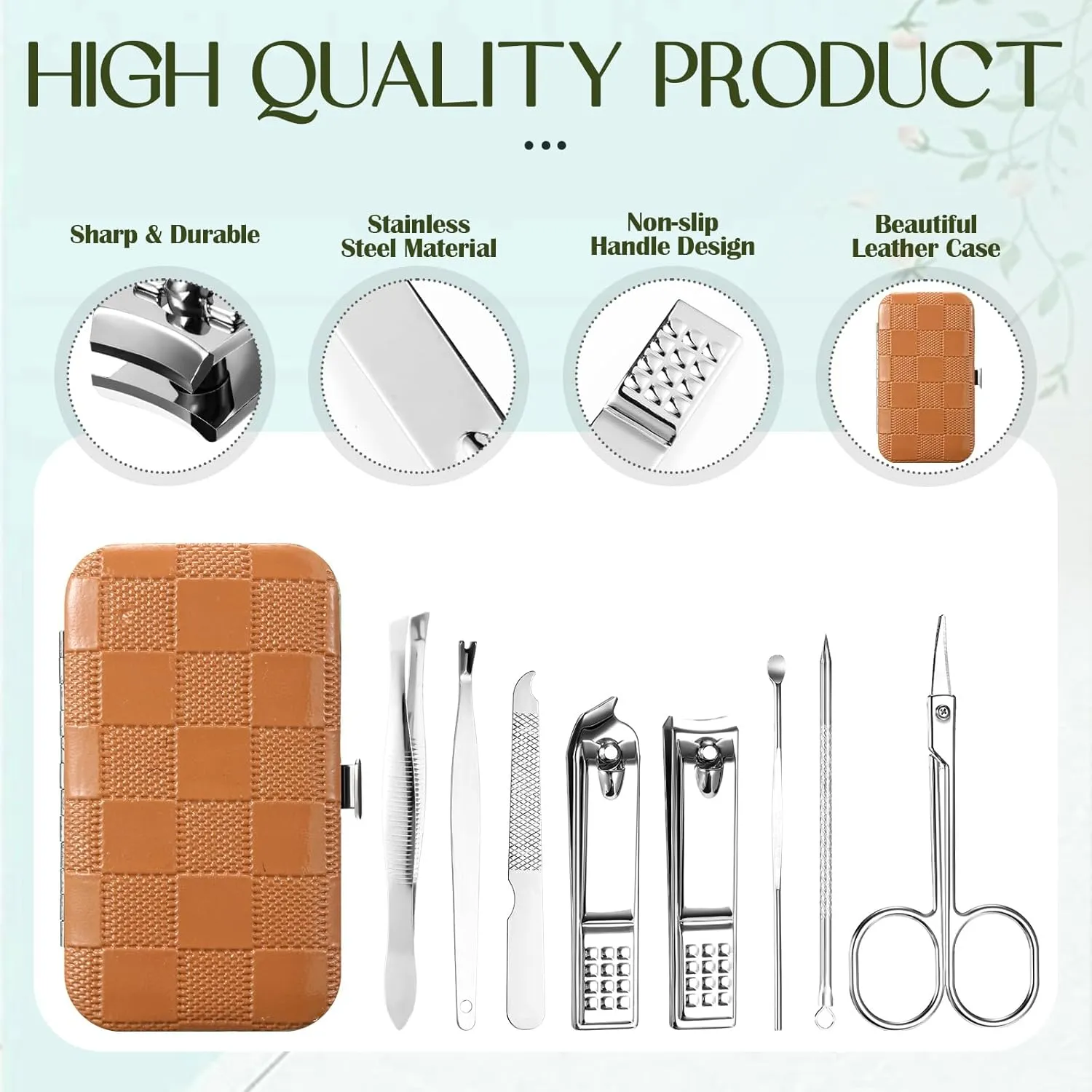 24 Sets Manicure Bulk Fathers Day Gifts Professional Nail Care Dad Gifts, Nail Clippers Kit 8 in 1 Stainless Steel Pedicure Set with Travel Case Portable Grooming Kits for Women Men(Classic)
