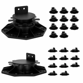 24 Pack Deck Support Pedestal, Deck Support Plastic Adjustable Pedestal Adjustable Height from 1-3/16“ to 2-3/8”, Adjustable Deck Support for WPC Floating Deck Platforms (Unilateral Keel Slot)