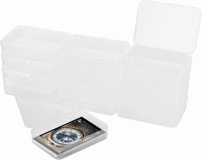 24 PCS Clear Plastic Playing Card Boxes, Snap Closed Card Deck Case, Empty Clear Poker Holder, Gaming Cards Storage Organizer, Trading Card Box, Transparent Plastic Box for Bank Business Cards