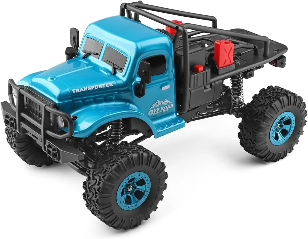 2.4GHz Remote Control Car, 3KM/H High Speed 4WD Electric Off-Road Climbing Crawler Vehicle, 1:18 Off-Road Monster Truck with LED Lights - Ideal Gift for Adult