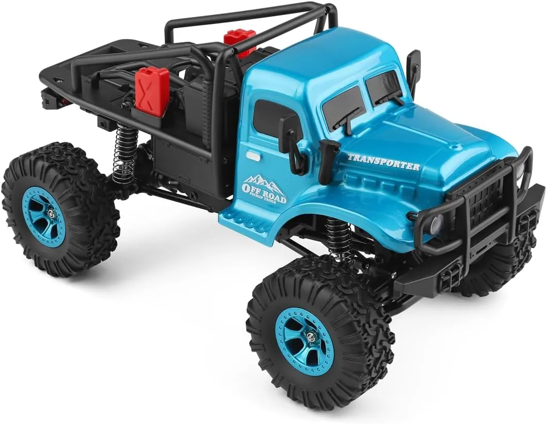 2.4GHz Remote Control Car, 3KM/H High Speed 4WD Electric Off-Road Climbing Crawler Vehicle, 1:18 Off-Road Monster Truck with LED Lights - Ideal Gift for Adult