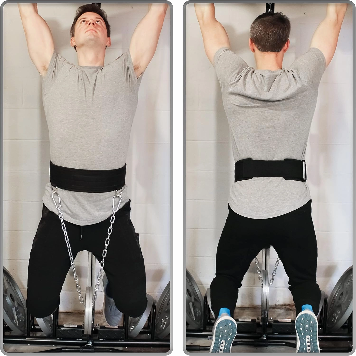 2-in-1 Multi Purpose Weight Lifting Belt & Weighted Dip Belt - Functional Exercise, Strength Training, Powerlifting, Deadlift, Squat, Olympic Lifts - Weighted Dips, Chin-ups, Pull-ups 100% Nylon