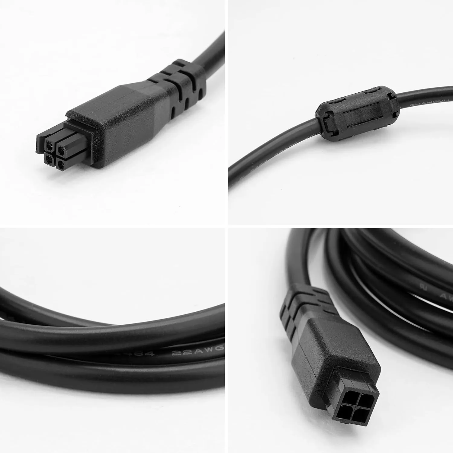 2PCS 78.7inch 4Pin AMS Extension Cable with ferrite for Bambu Lab AMS-Lite A1 A1MINI 3D Printers (not X1 P1) (2m*2pcs)