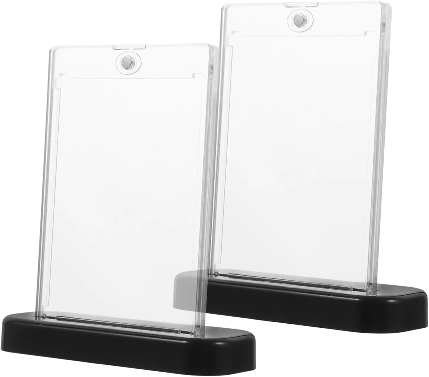 2sets Magnetic Card Holders Portable Card Sleeves Compact Display Stands for Collectors Professionals Protects from Oil Water
