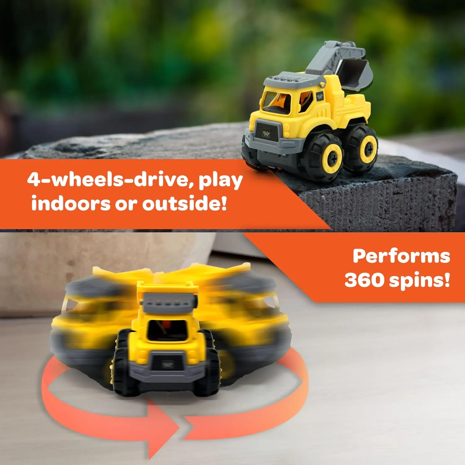 3-in-1 Build N Drive RC Truck - Take Apart Toy Building Kit for Boys - 20pc STEM Set, Car Building Toys for Kids 3-6 - Crane, Cement Mixer and Dump Truck