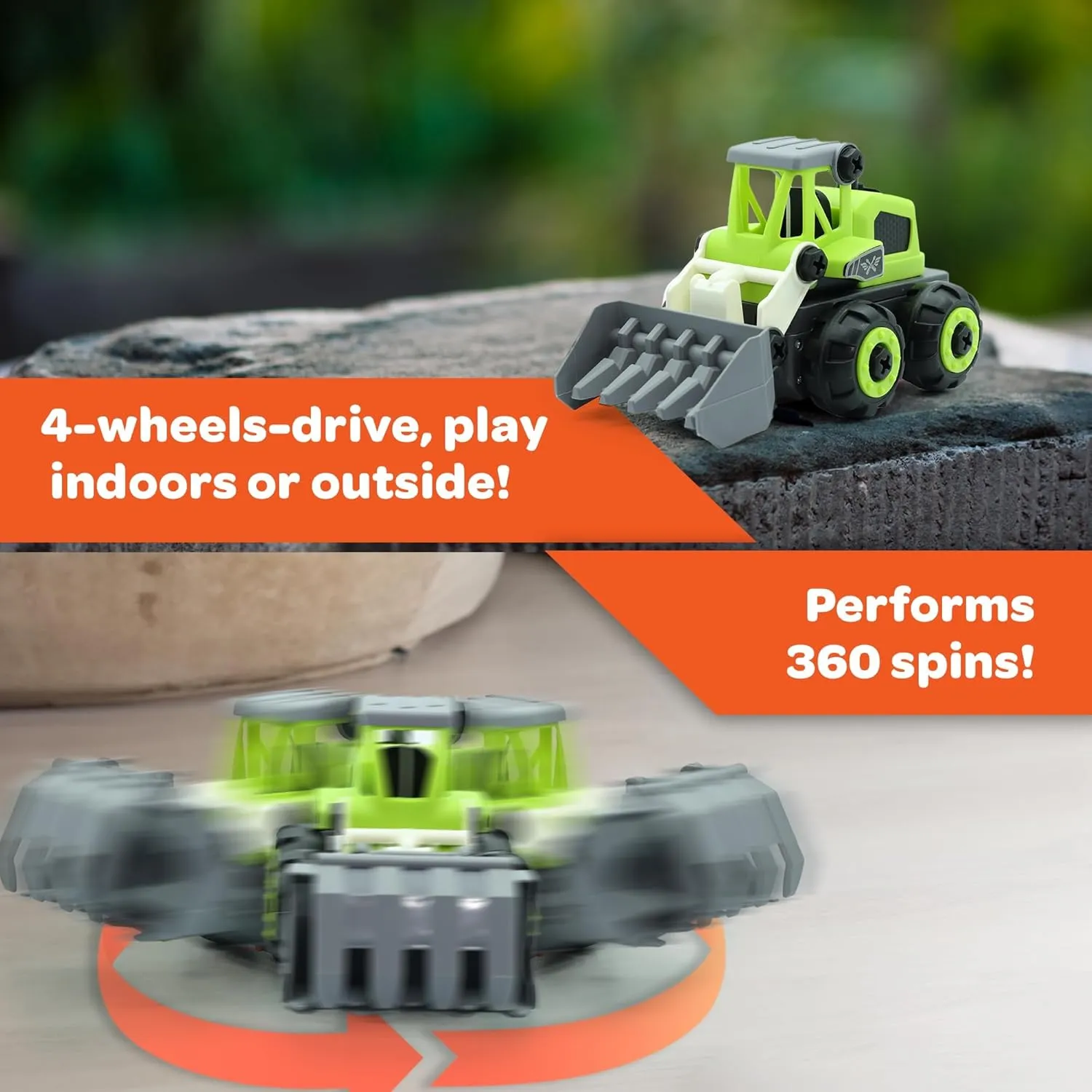 3-in-1 Build N Drive RC Truck - Take Apart Toy Building Kit for Boys - 20pc STEM Set, Car Building Toys for Kids 3-6 - Rocket Bucket, Roller and Grapple Trucks