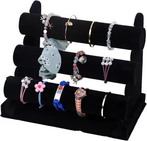 3 Layers Velvet Jewelry Tower Stand,Watch Bracelet Holder Necklace Jewelry Display Stand,Headband Holder,Headband Hair Hoop Hair Clasp Rack Organizer for Home Organization(Jewelry Stand)