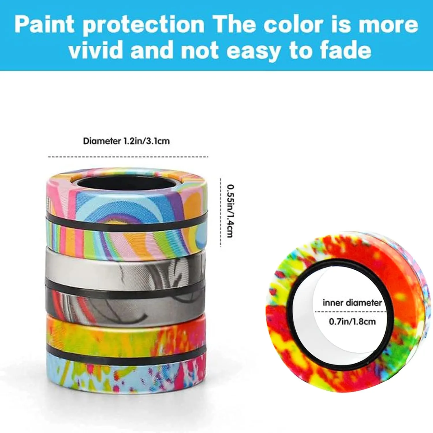 36Pcs Magnetic Rings Fidget Toys Spinner Set Easter Basket Stuffers,Finger Magnet Rings Endless Hours of Fun ADHD Stress Relief Fidget Spinner for Relieve Anxiety Birthday for Adults Teens Kids